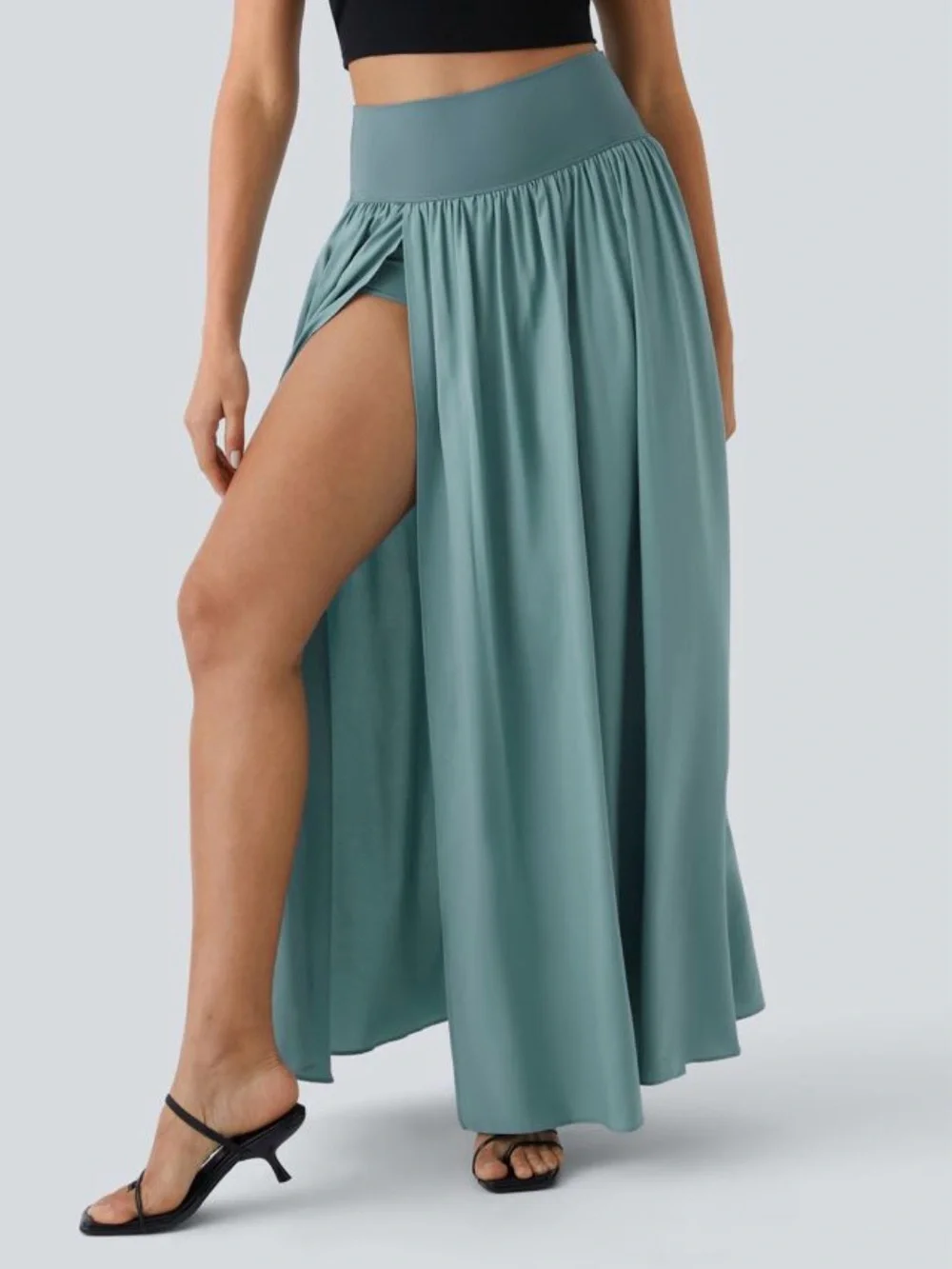 Halara Breezeful High Waisted 2-in-1 Flowy Quick Dry Maxi Casual Skirt xsmall